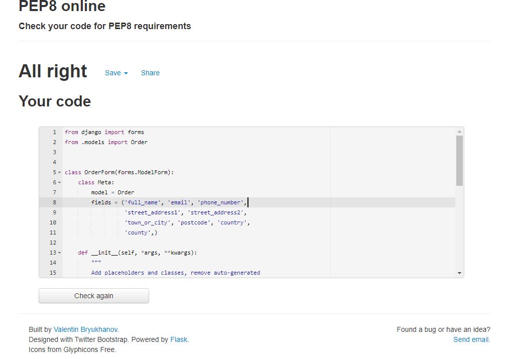 Testing on Pep8 checkout_forms