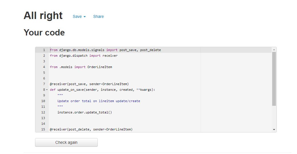 Testing on Pep8 checkout signals