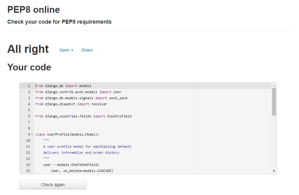 Testing on Pep8 profile models